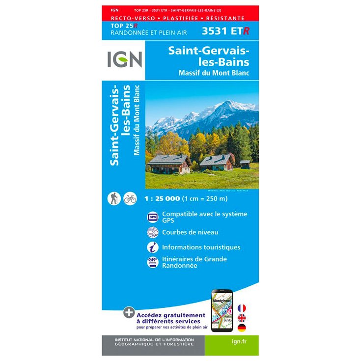 IGN 3531ETR Saint-Gervais-les-Bains, Massif du Mont Blanc - Résistante 
