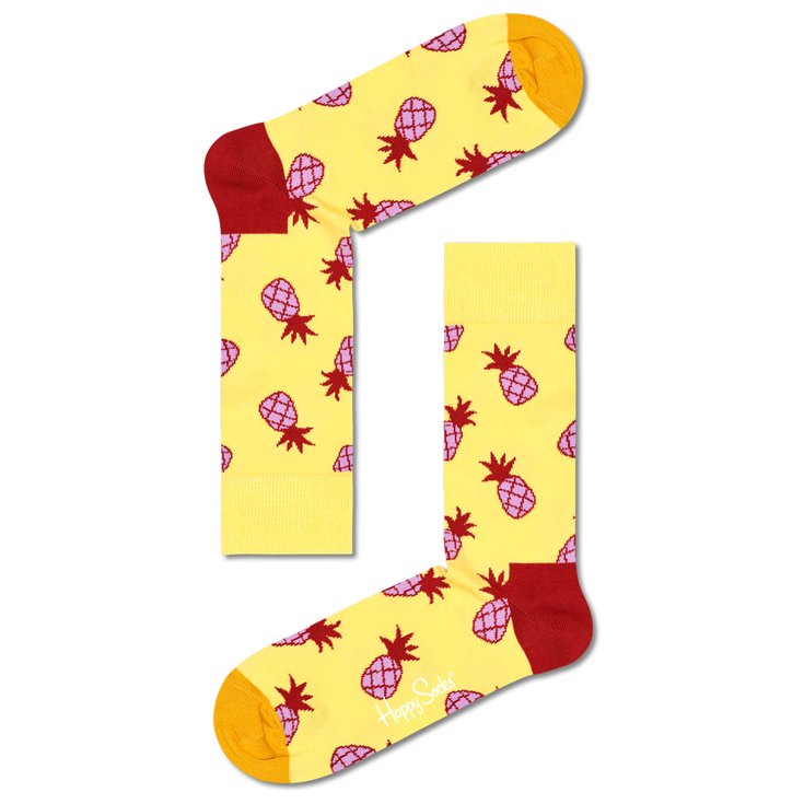 Happy Socks Chaussettes Pineapple Jaune Présentation