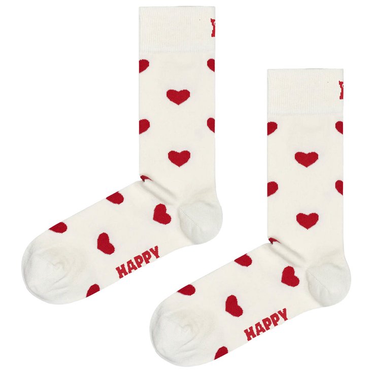Happy Socks Socken Crew Socks Heart White Präsentation