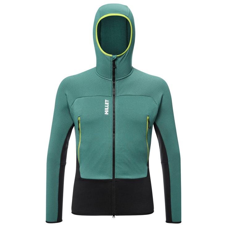 Millet Fleece Fusion Grid Hoodie Bottle Black Voorstelling