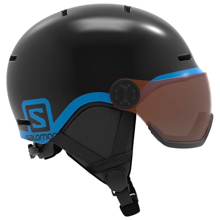 Salomon Helmet W/ Visor Grom Visor Black Flash Tonic Orange General View
