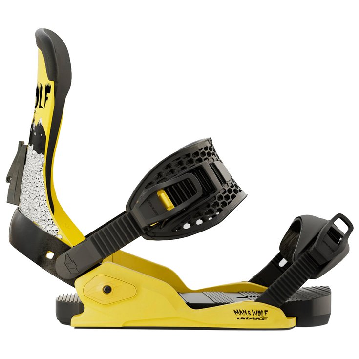 Drake Snowboard Binding Fifty Man & Wolf Yellow Overview