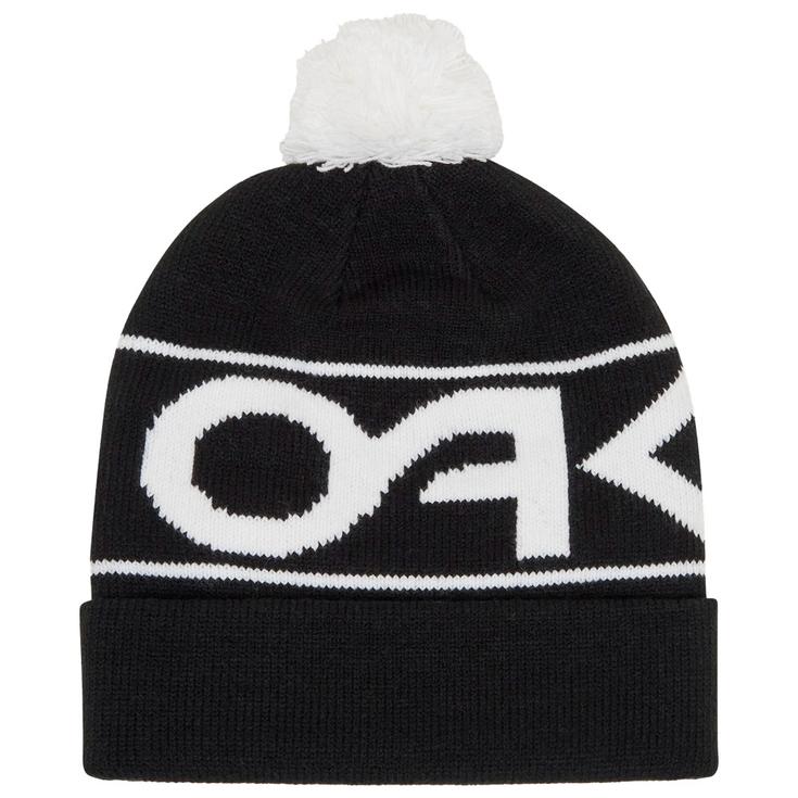 Oakley Mutsen Factory Cuff Beanie Black White Logo Voorstelling