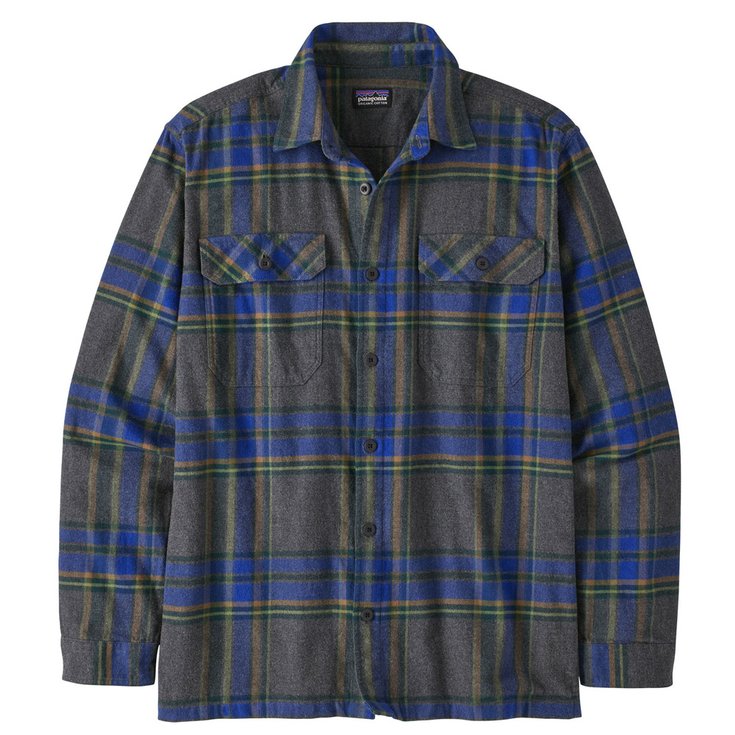 Patagonia Shirt Long Sleeved Organic Cotton Flannel Edge Black Overview