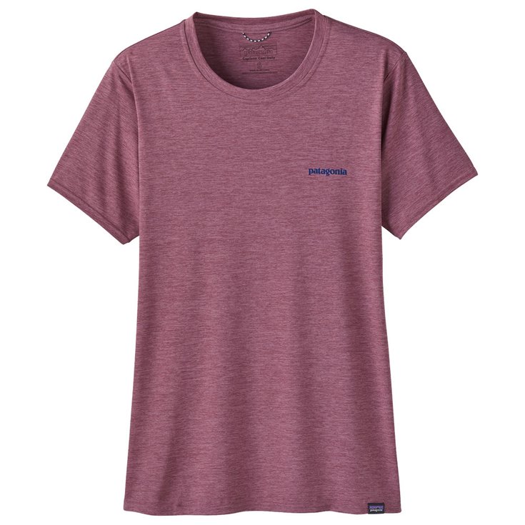 Patagonia T-shirts Capilene Cool Daily Graphic Shirt Waters Board Logo Evening Mauve X-Dye Voorstelling