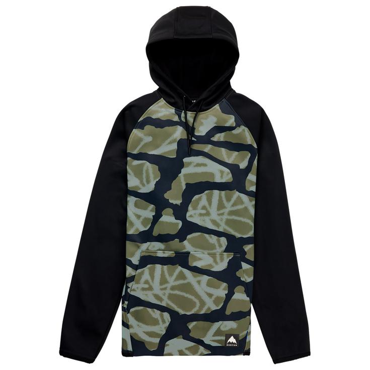 Burton Sweatshirt Crown Weatherproof Fleece Graffiti Camo True Black Präsentation