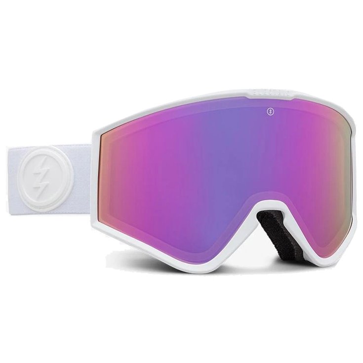 Electric Skibrille Kleveland Small Matte White Brose Pink Chrome - Sans Präsentation