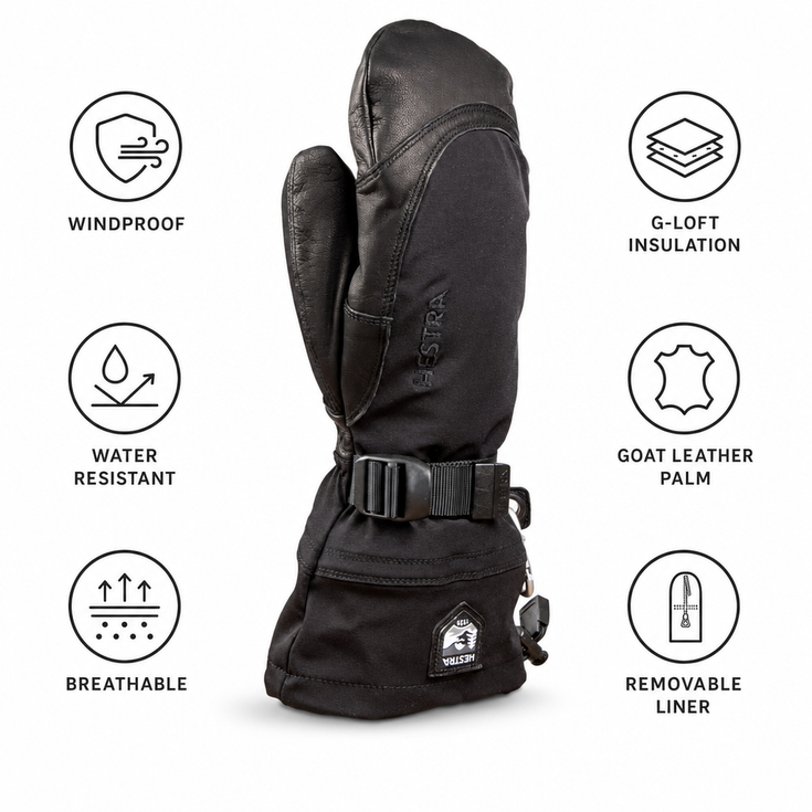 Hestra Army Leather Extreme Black 
