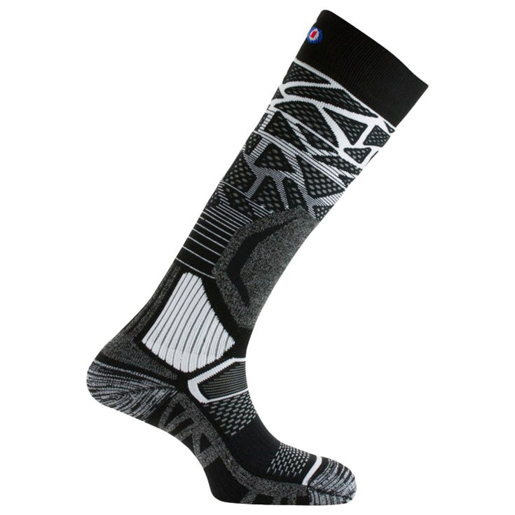 Thyo Chaussettes Alveol Tech 2 Black White Voorstelling