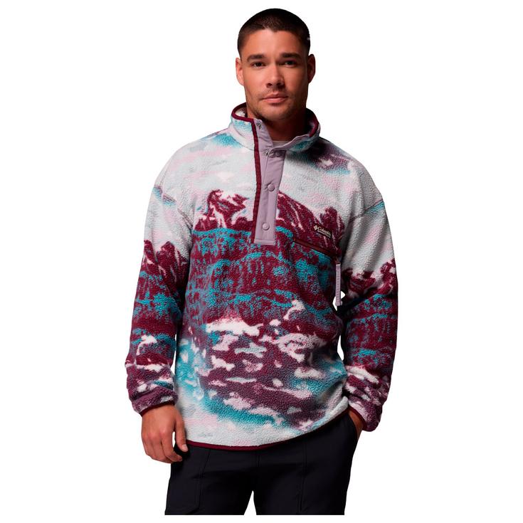 Columbia Fleece Helvetia II Printed Half Snap Fleece Rich Wine Siste Präsentation