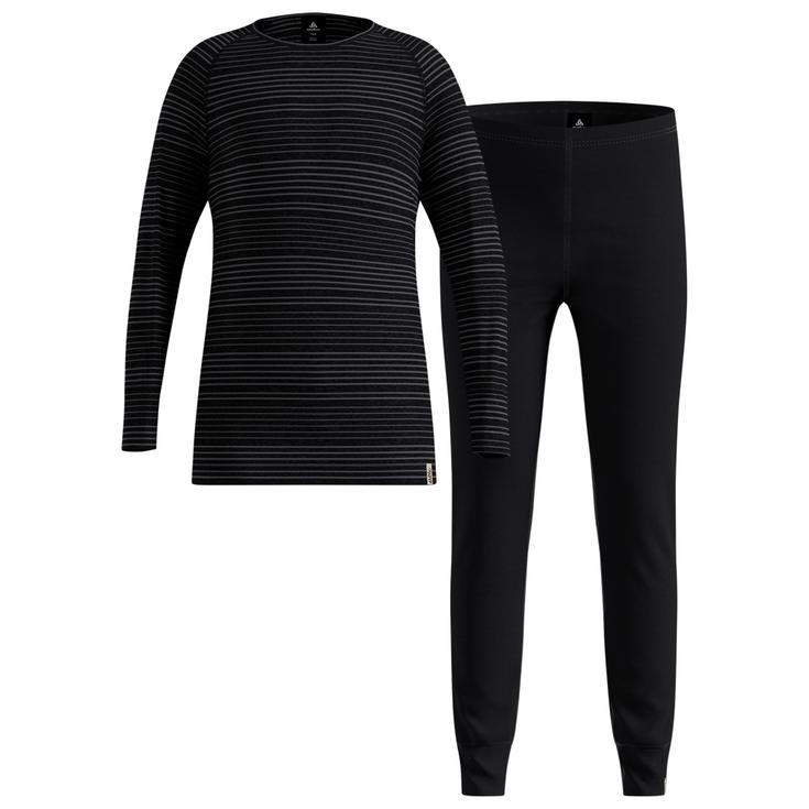 Odlo Active Warm Set Kids Black Grey Melange 
