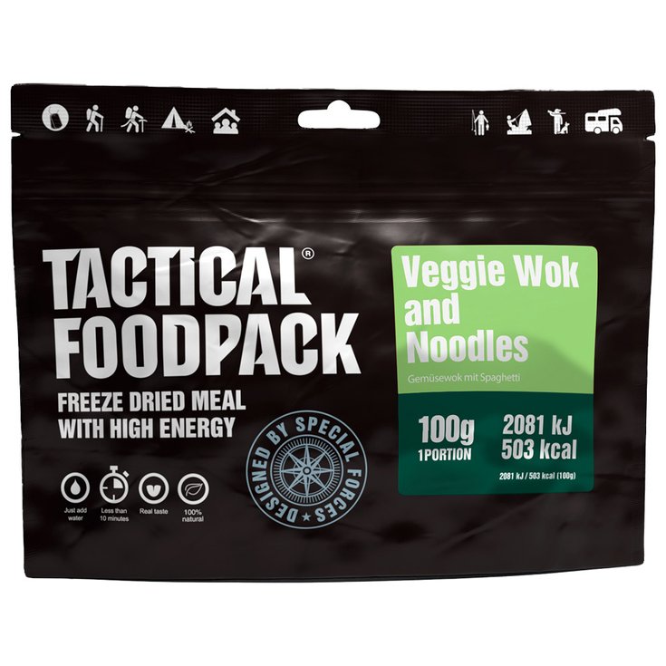 Tactical Foodpack Repas Lyophilisé Wok de Légumes et Nouilles 100g Presentación