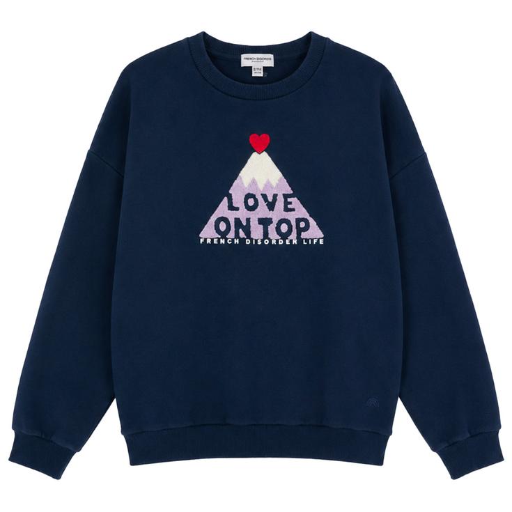 French Disorder Sweatshirt Rosa Warmy Love On Top Navy Präsentation