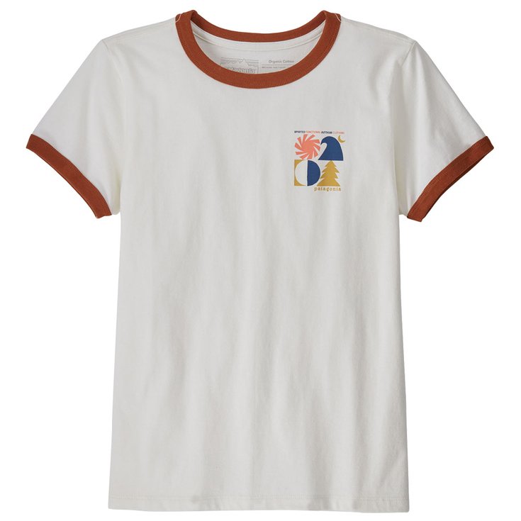 Patagonia Maglietta W's Spirited Seasons Organic Ringer Tee Birch White Presentazione