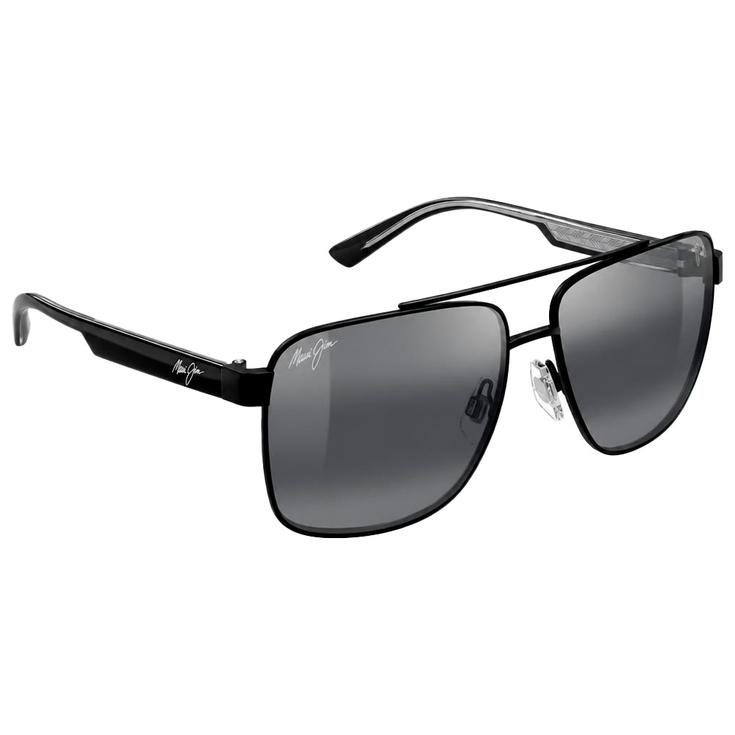 Maui Jim Sonnenbrille Halawa Shiny Translucide Grey Mat Black Mineral SuperThin Neutral Grey Präsentation