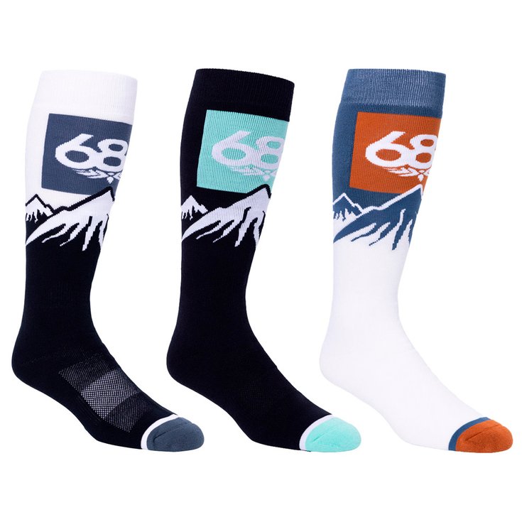 686 Snow Caps Sock 3-Pack Assorted 