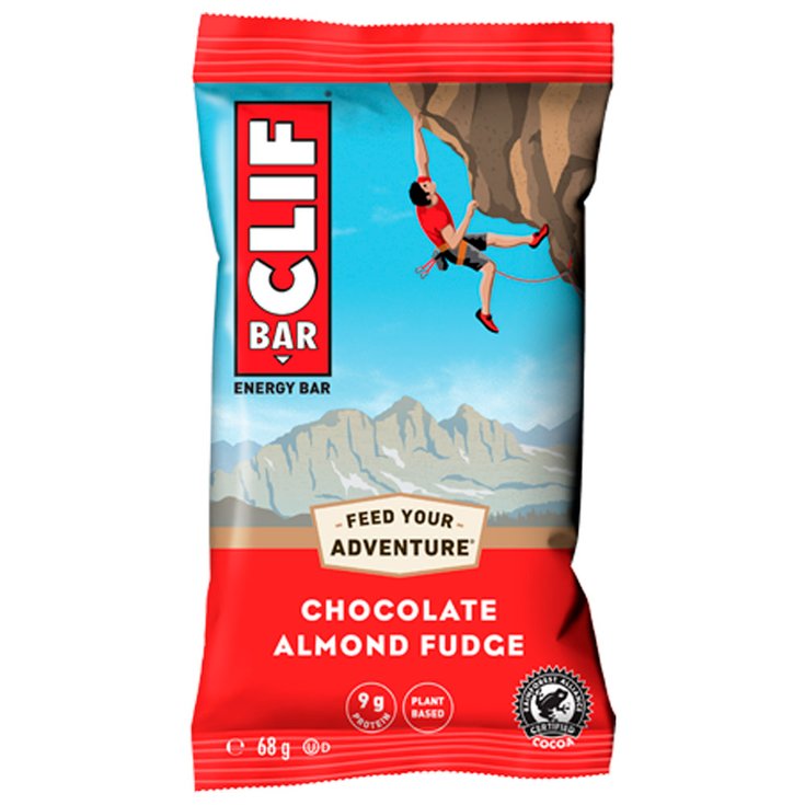 Clif Bar Company Energieriegel Barre Energetique Chocolate Almond Fudge Präsentation