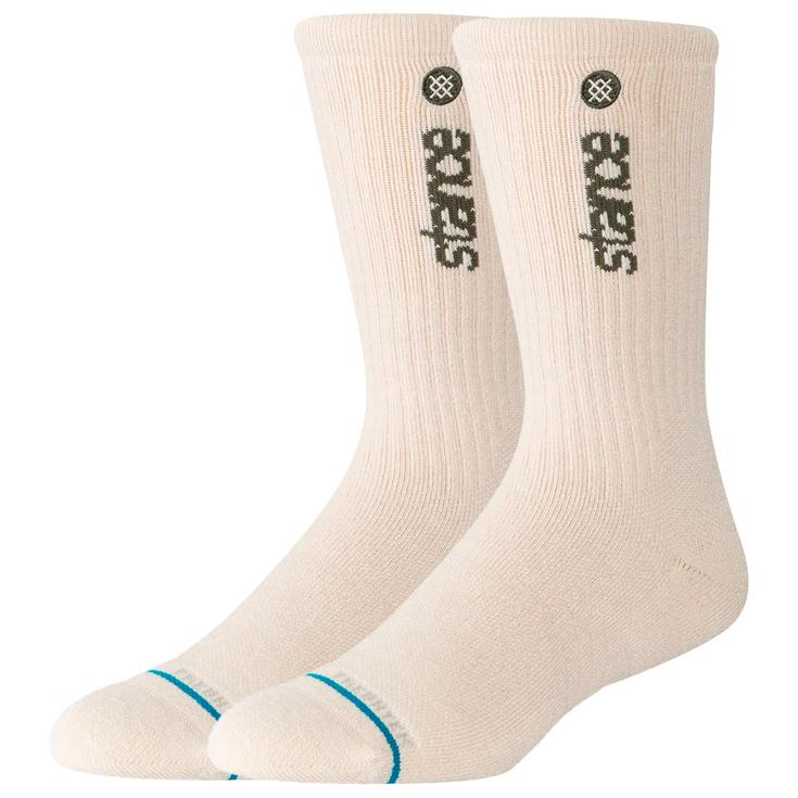 Stance Calcetines Perf Hike Crew Light Cushion Sock Worldwide Oatmeal Presentación