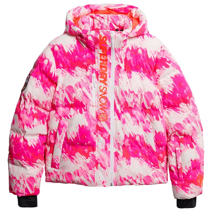 Superdry Ski Jacket Boxy Puffer W Abstract Pink Camo Winter 2024 Glisshop