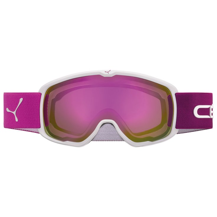 Cebe Masque de Ski Artic Matt White Pink Light Rose Flash Mirror Présentation