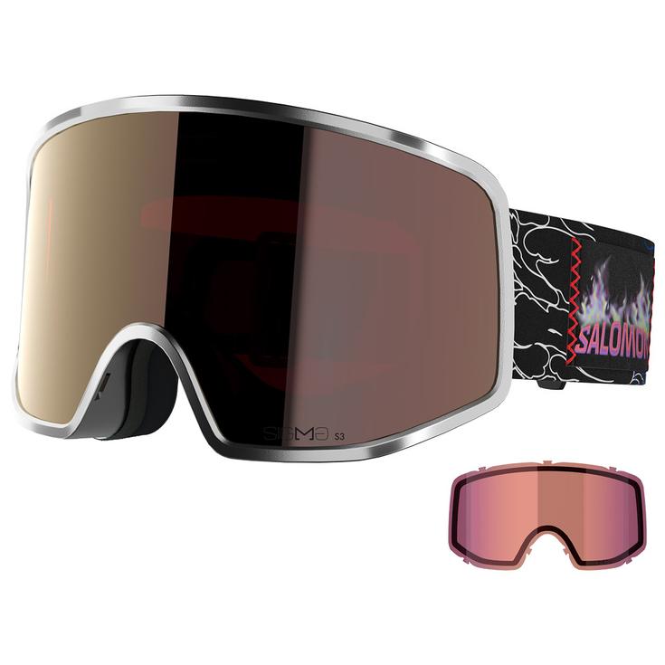 Salomon Maschera Sentry Pro Silver Metal Sigma Gun Metal + Sigma Light blue Presentazione