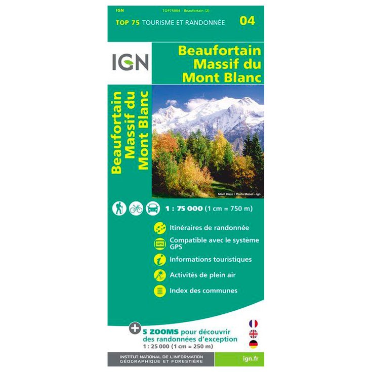 IGN Karte Beaufortain Massif du Mont Blanc Präsentation