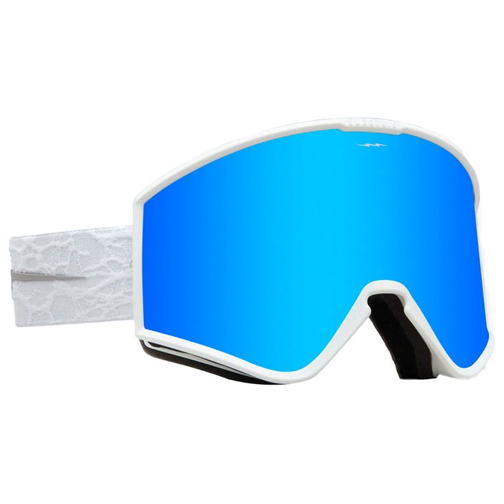 Electric Skibrille Kleveland Matte White Furon Blue Chrome Präsentation
