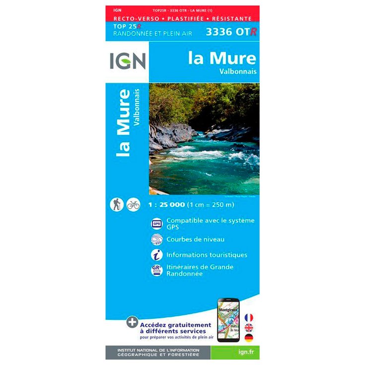 IGN Kaart 3336OTR la Mure, Valbonnais - Résistante Voorstelling
