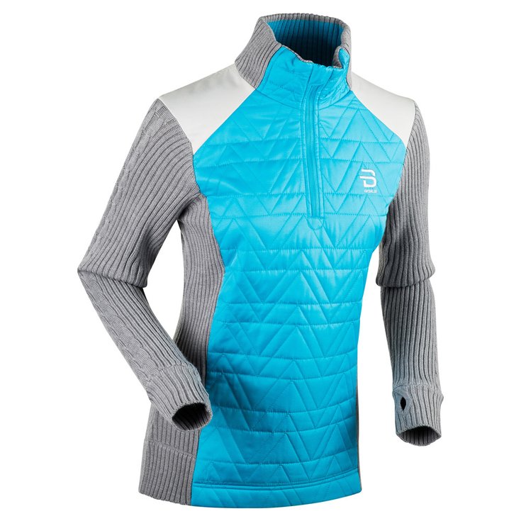 Bjorn Daehlie Sweat Sportswear Nordique Half Zip Comfy Wmn Light Grey Melange Présentation