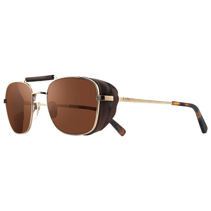Revo Zonnebrillen Crafted Shiny Gold Serilium Terra Polarized Voorstelling