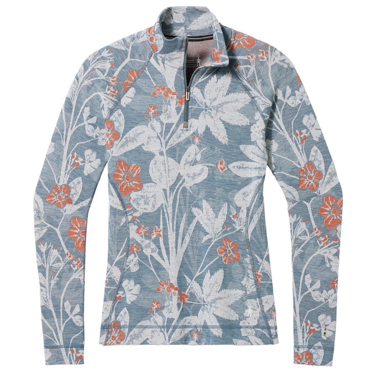 Smartwool W's Classic Thermal Merino 250 1/4 Zip Winter Sky Floral 