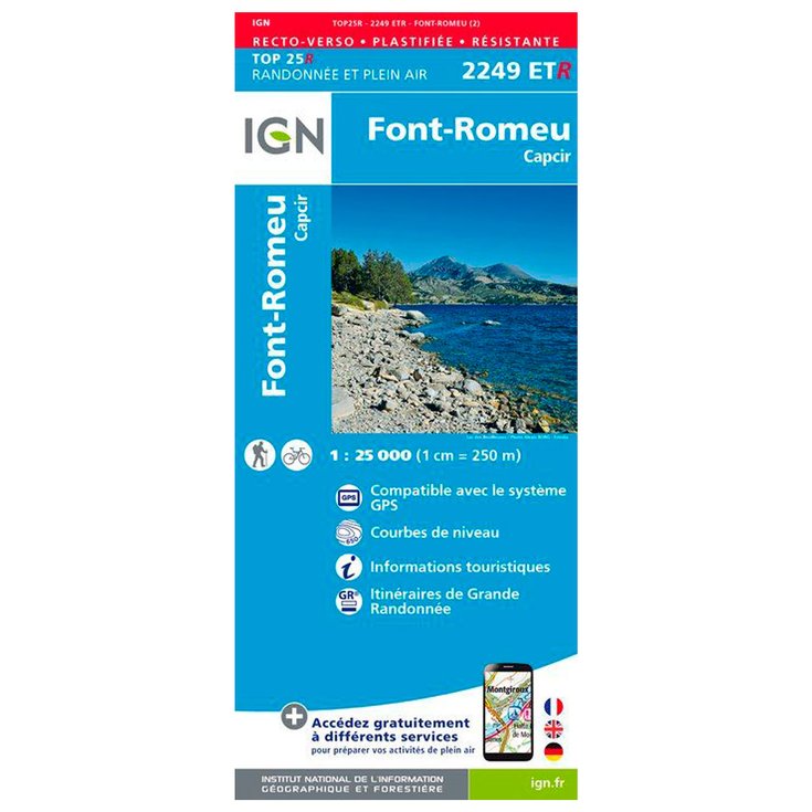 IGN Map 2249ETR Font Romeu, Capcir - Résistante Overview