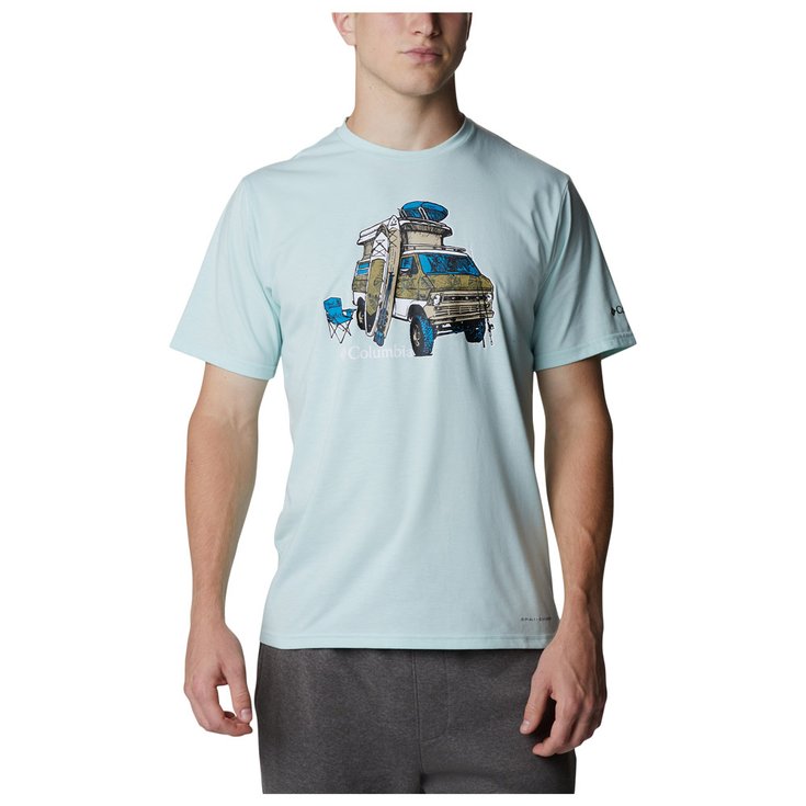 Columbia Tee-shirt de rando M's Sun Trek SS Graphic Tee Icy Morn Voorstelling