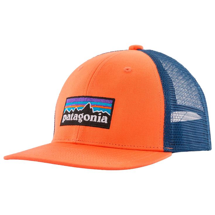 Patagonia Cap Kid's Trucker Hat P-6 Logo Orange Peel Overview