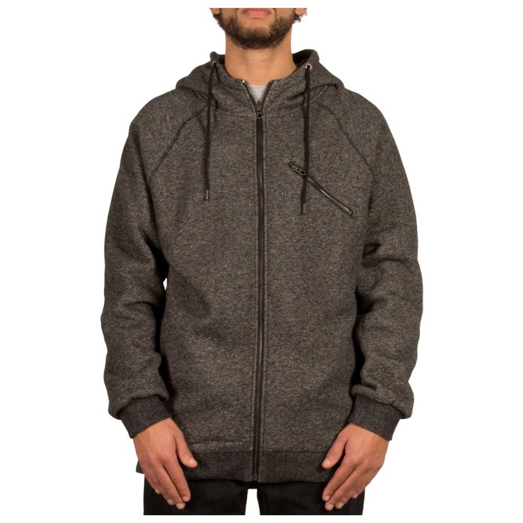 Volcom Sweaters Static Stn Lined Zip Blk Voorstelling
