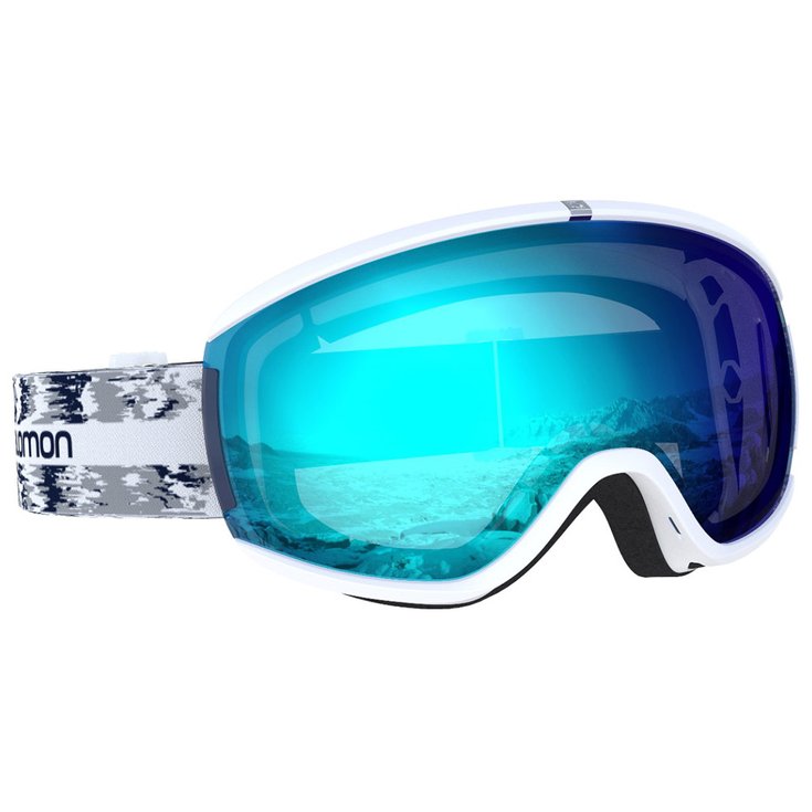 Salomon Masque de Ski Ivy White Glitch Mid Blue Présentation