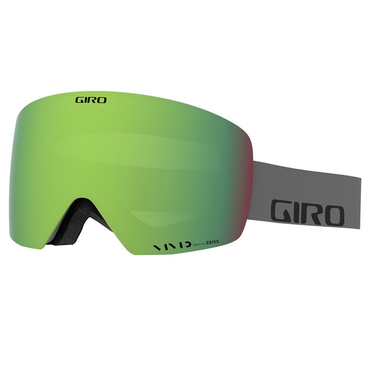 Giro Maschera Contour Grey Wordmark Vivid Emerald + Vivid Infrared - Sans Presentazione
