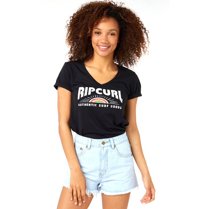 Rip Curl T-Shirt Daybreak V Tee Black Präsentation