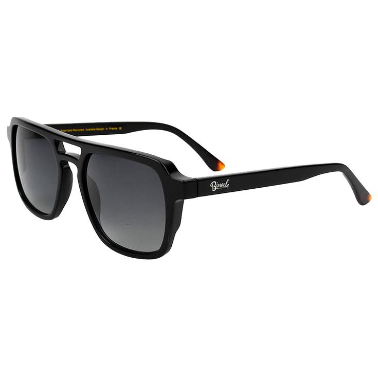 Binocle Eyewear Sonnenbrille Chandler Shiny Black Grey Polarized Präsentation
