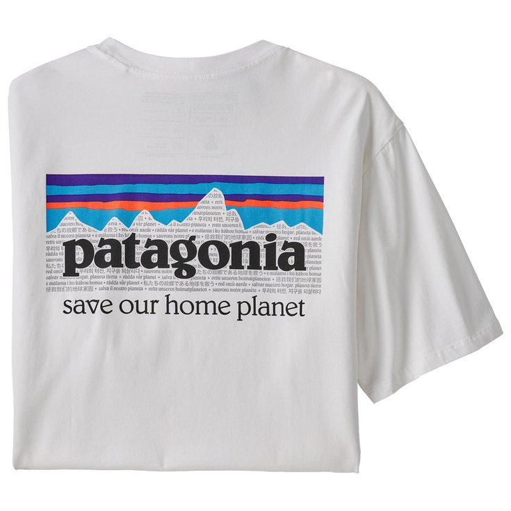 Patagonia Tee-shirt P-6 Mission Regenerative Organic Cotton White Présentation