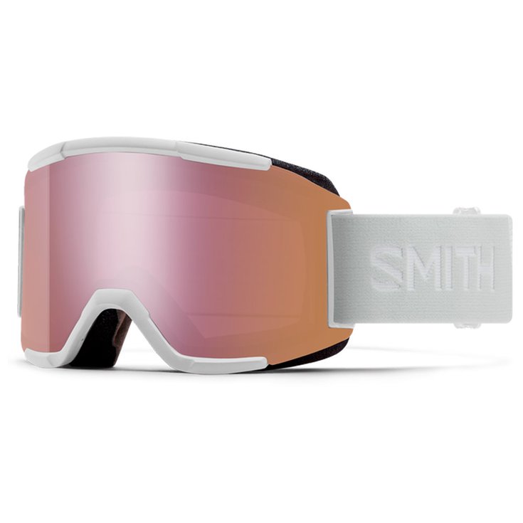 Smith Masque de Ski Squad White Vapor Chromapop Everyday Rose Gold Mirror + Standard Yellow Presentación
