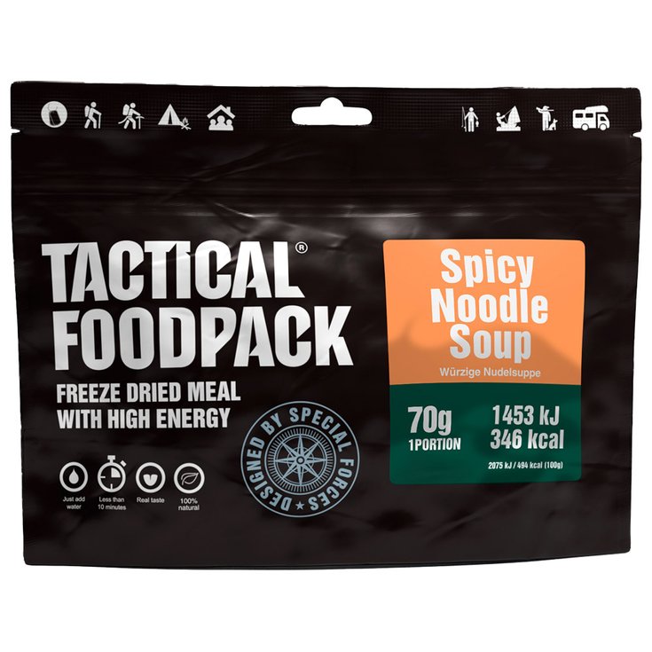 Tactical Foodpack Comida liofilizada Soupe aux nouilles épicée 70g Presentación
