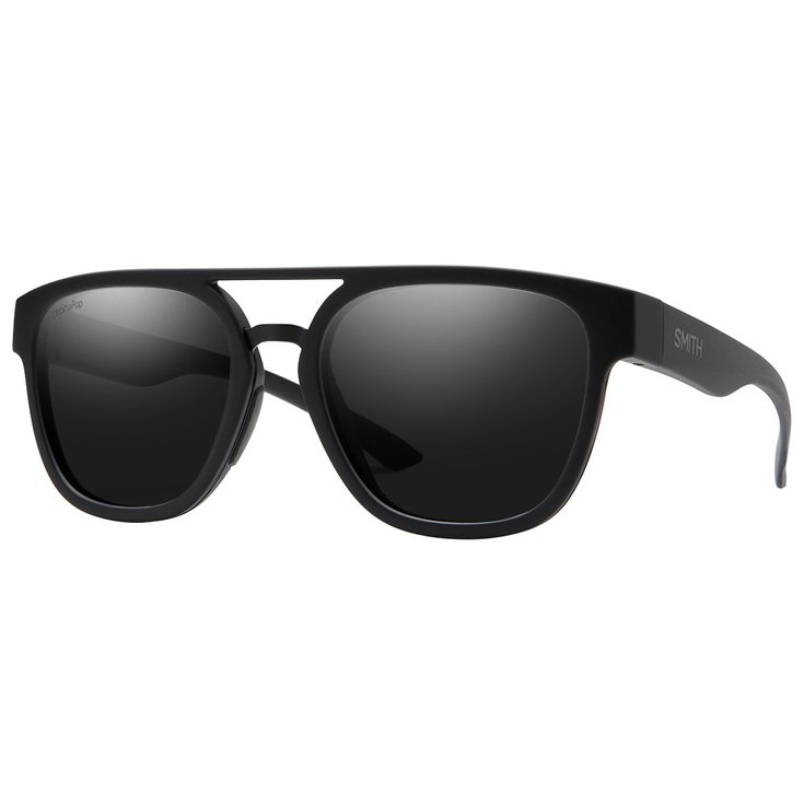 Smith Sunglasses Agency Matte Black Square Chromapop Polarized Black Overview
