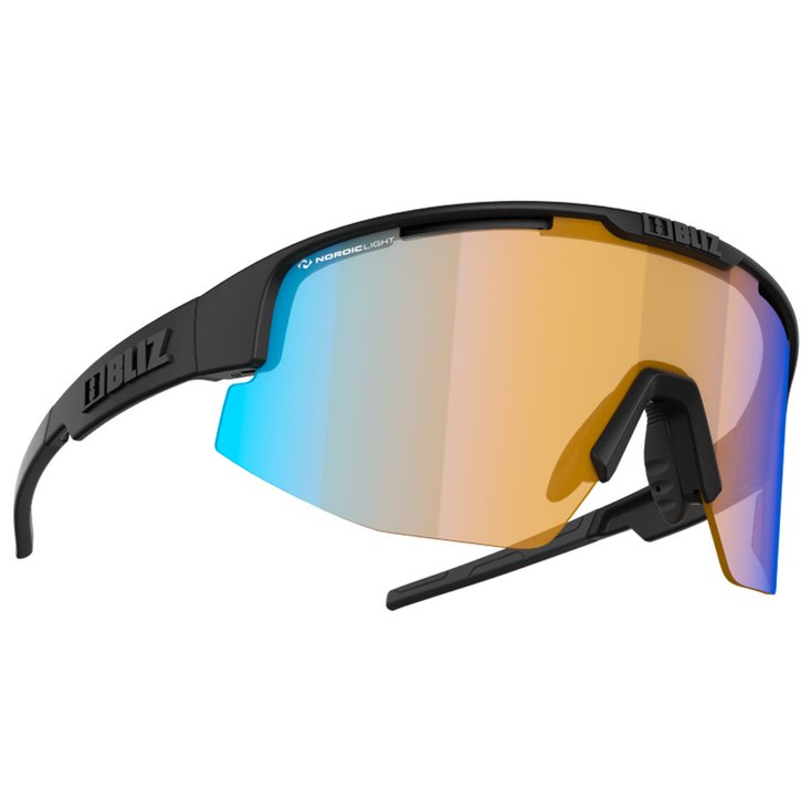 Bliz Lunettes de soleil Matrix Small Matte Black Nano Optics Nordic Light Coral Orange Blue Mirror Présentation