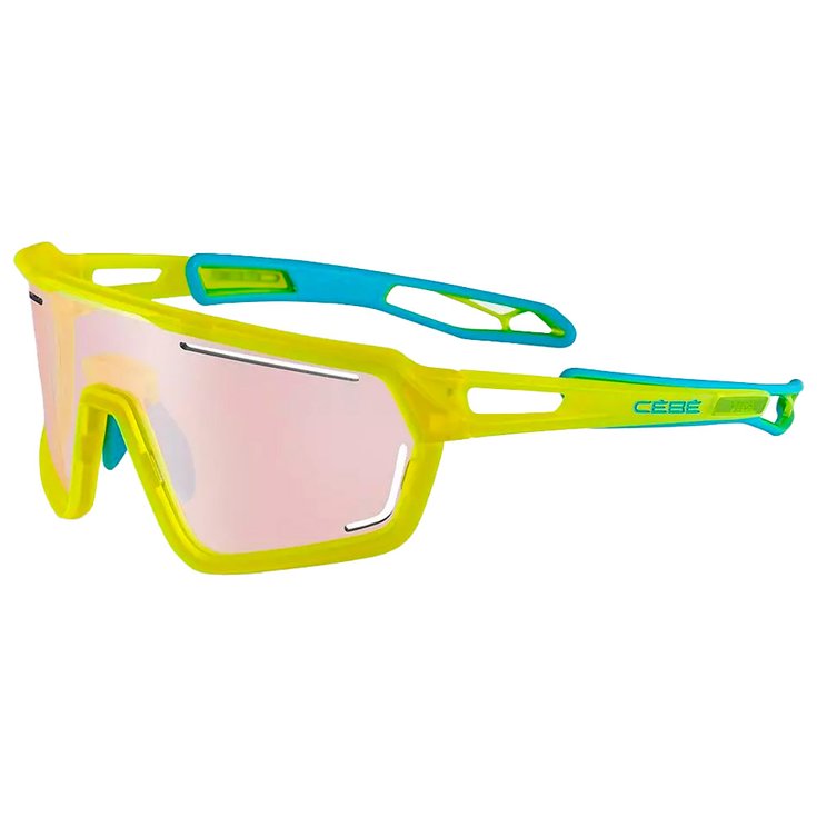 Cebe Sunglasses S'Track Vision Translucent Neon Yellow Blue Zone Vario Rose Cat.1-3 Silver Overview