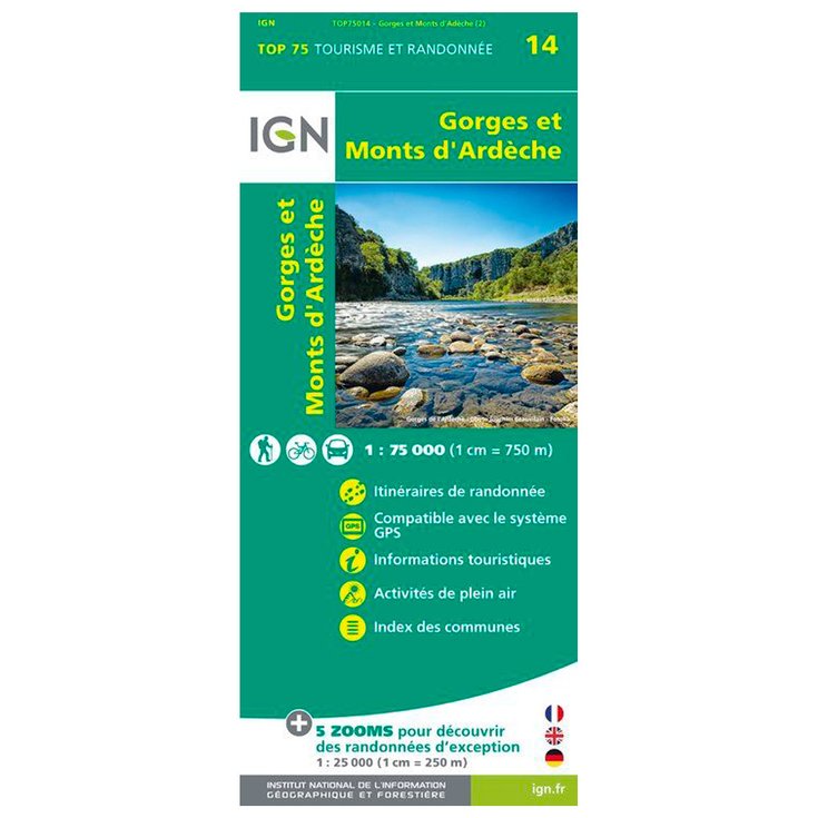 IGN Map Gorges et Monts D'Ardeche Overview