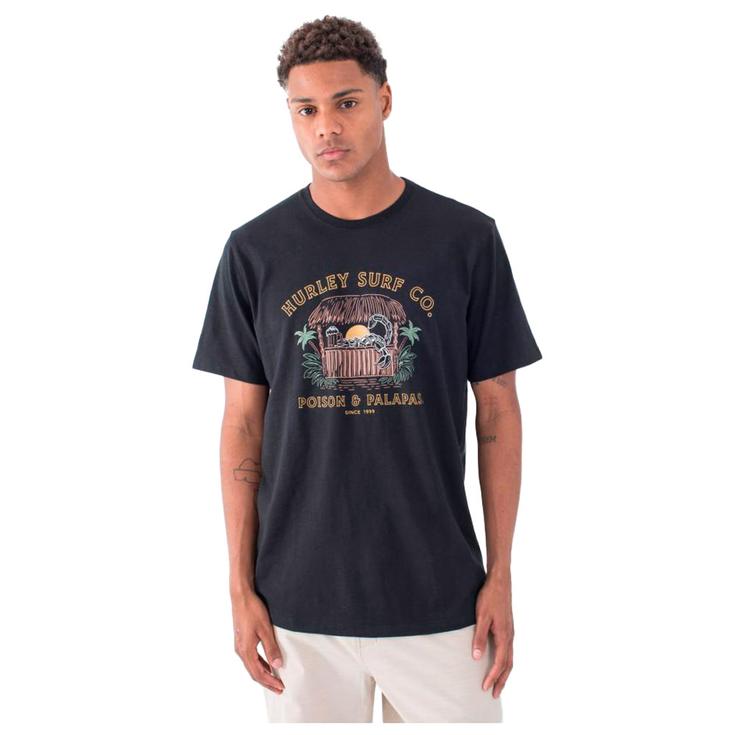 Hurley Tee-Shirt Poison And Palapas Slub Short Sleeve Black Overview