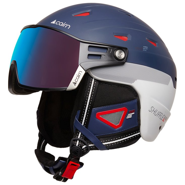 Cairn Skihelm mit Visier Shuffle S-visor Evolight Midnight Patriot Präsentation