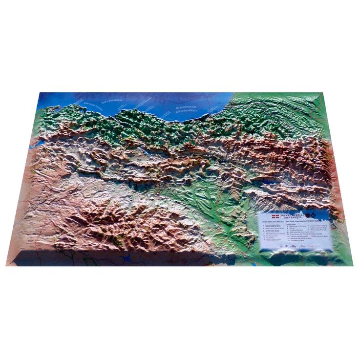 3DMAP Raised-relief map Pays Basque - Euskal Herria Overview