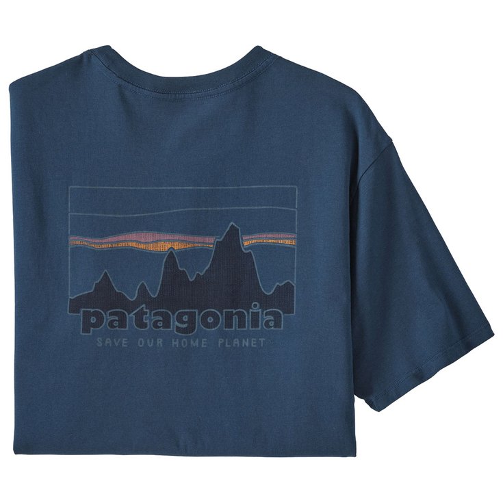Patagonia T-shirts 73 Skyline Regenerative Organic Cotton Tidepool Blue Voorstelling